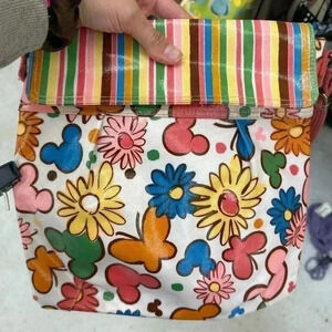 Disney Parks Mickey Mouse Flower White Pink Crossbody